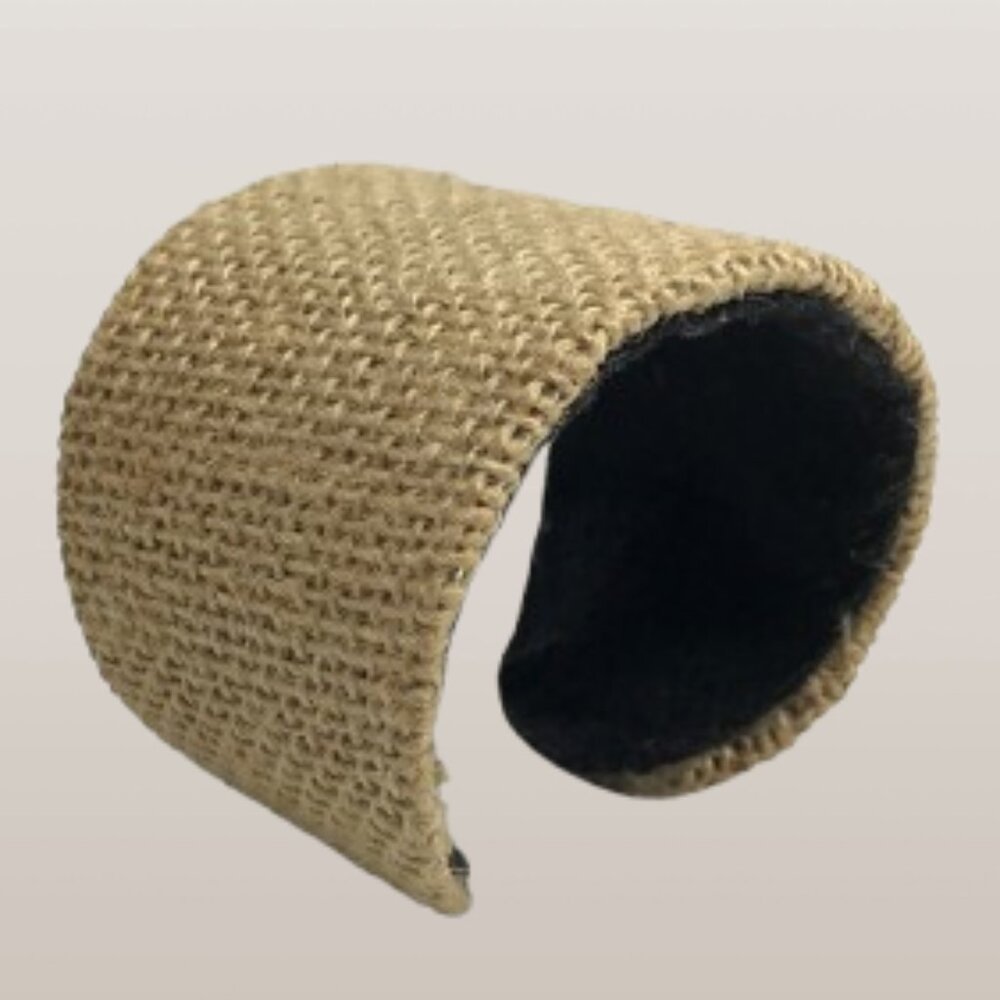 Vintage Burlap Cuff Bracelet Camel Tan 90s Y2K